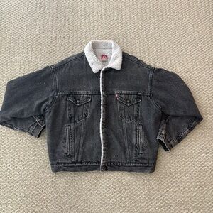 Vintage Levi's Black Denim Sherpa Jacket